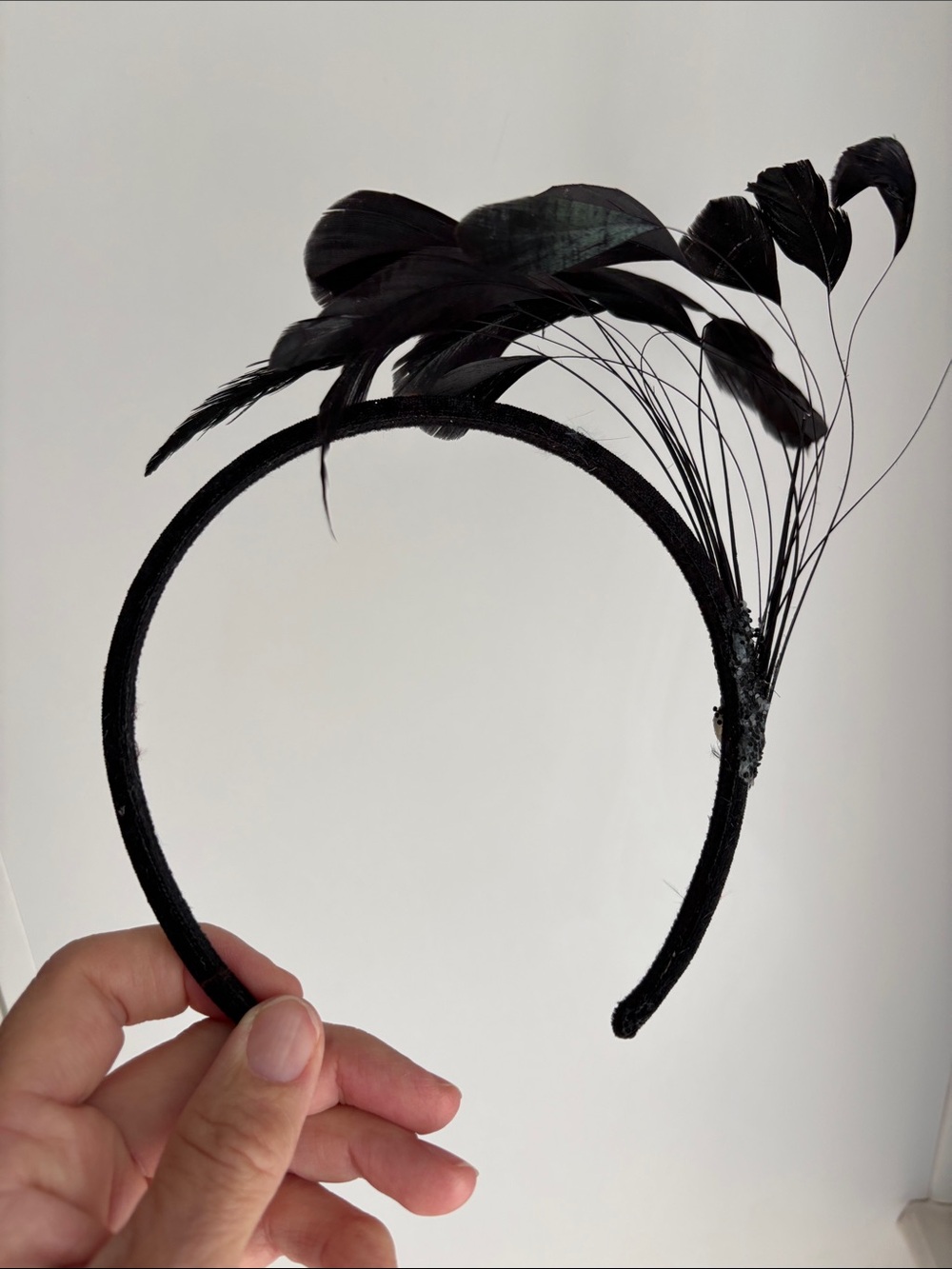 Black Feather Fascinator Headband — Women Accessories